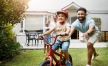 a child riding a bicycle